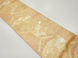 佐賀錦亀甲・扇に花々・御所車模様織出し袋帯